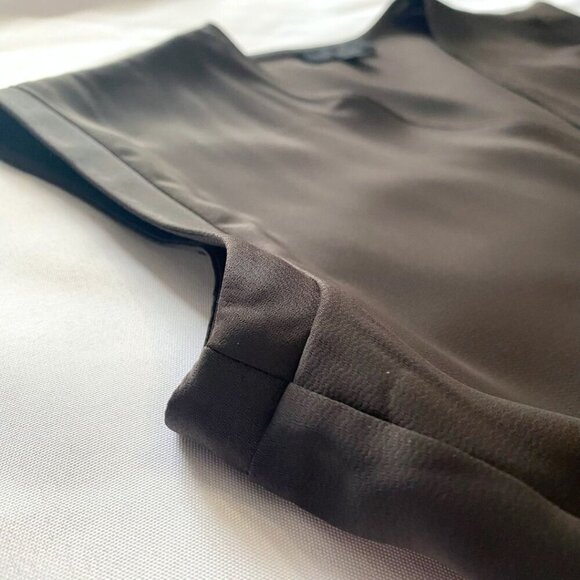 ALLSAINTS AURES SURPLICE LACE UP SLEEVELESS SATIN DRESS IN BROWN - 4 - Picture 9 of 12